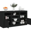 vidaXL Sideboards>Skänk med LED-belysning svart 123x37x67 cm