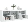 vidaXL Sideboards>Skänk med LED-belysning vit 181,5x37x67 cm