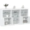vidaXL Sideboards>Skänk med LED-belysning vit 181,5x37x100 cm
