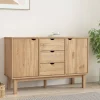 vidaXL Sideboards>Skänk OTTA 113,5x43x73 cm massiv furu
