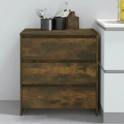 vidaXL Byråer>Skänk rökfärgad ek 70x41x75 cm konstruerat trä