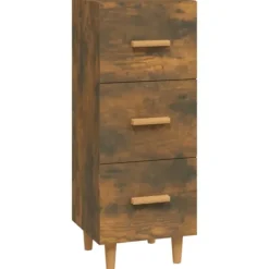 vidaXL Byråer>Skänk rökfärgad ek 34,5x34x90 cm konstruerat trä