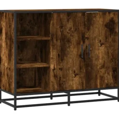 vidaXL Skåp>Skänk rökfärgad ek 92x35x76 cm konstruerat trä