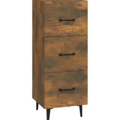 vidaXL Byråer>Skänk rökfärgad ek 34,5x34x90 cm konstruerat trä