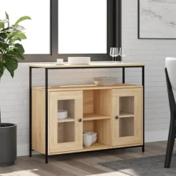 vidaXL Sideboards>Skänk sonoma-ek 100x35x80 cm konstruerat trä
