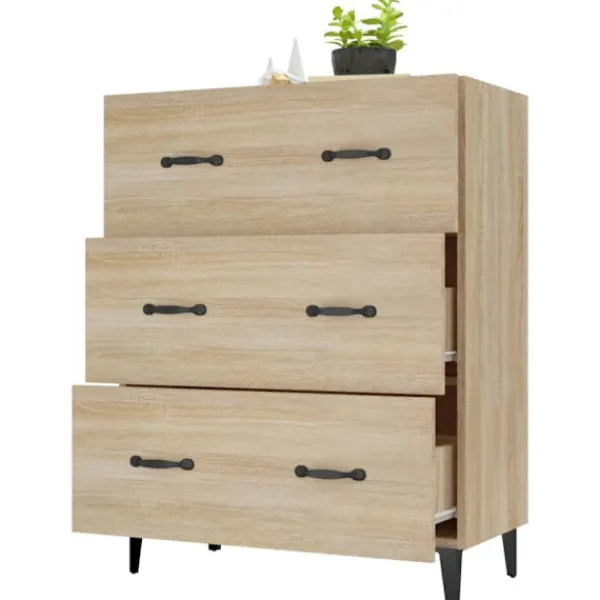 vidaXL Byråer>Skänk sonoma-ek 69,5x34x90 cm konstruerat trä