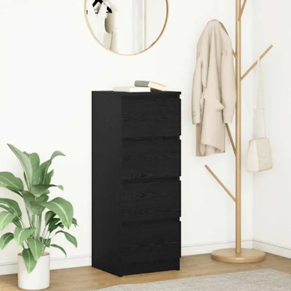 vidaXL Byråer>Skänk svart ek 37,5x35x99 cm konstruerat trä