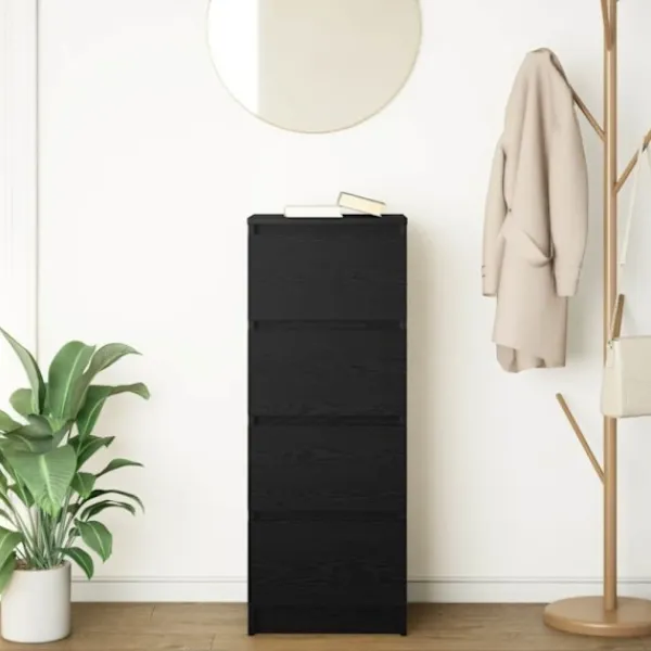 vidaXL Byråer>Skänk svart ek 37,5x35x99 cm konstruerat trä