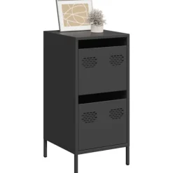 vidaXL Skåp>Skänk svart 35x39x73,5 cm kallvalsat stål