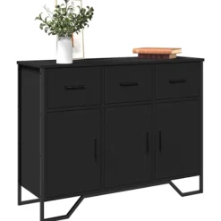 vidaXL Sideboards>Skänk svart 97x32,5x74,5 cm konstruerat trä