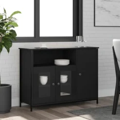 vidaXL Sideboards>Skänk svart 100x35x75 cm konstruerat trä