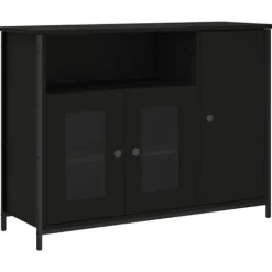 vidaXL Sideboards>Skänk svart 100x35x75 cm konstruerat trä