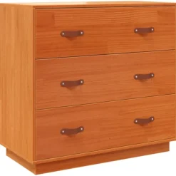 vidaXL Byråer>Skänk vaxbrun 80x40x75 cm massiv furu