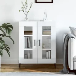 vidaXL Skåp>Skänk vit högglans 69,5x34x90 cm konstruerat trä