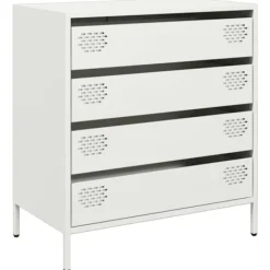 vidaXL Byråer>Skänk vit 68x39x73,5 cm kallvalsat stål