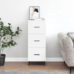 vidaXL Byråer>Skänk vit 34,5x34x90 cm konstruerat trä