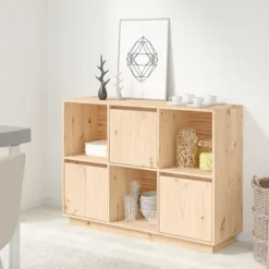 vidaXL Sideboards>Skänk vit 110,5x35x80 cm massiv furu