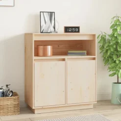 vidaXL Skåp>Skänk vit 70x34x80 cm massiv furu