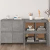 vidaXL Sideboards>Skänkar 2 st betonggrå 70x41x75 cm konstruerat trä
