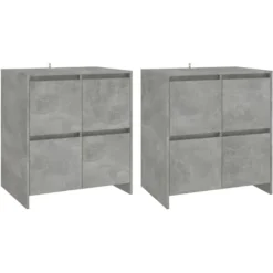 vidaXL Sideboards>Skänkar 2 st betonggrå 70x41x75 cm konstruerat trä
