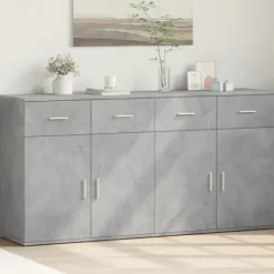 vidaXL Sideboards>Skänkar 2 st betonggrå 79x38x80 cm konstruerat trä