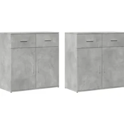 vidaXL Sideboards>Skänkar 2 st betonggrå 79x38x80 cm konstruerat trä