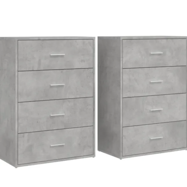 vidaXL Byråer>Skänkar 2 st betonggrå 60x31x84 cm konstruerat trä