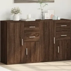 vidaXL Sideboards>Skänkar 2 st brun ek 60x31x70 cm konstruerat trä