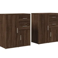 vidaXL Sideboards>Skänkar 2 st brun ek 60x31x70 cm konstruerat trä