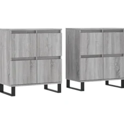 vidaXL Sideboards>Skänkar 2 st grå sonoma konstruerat trä