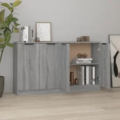 vidaXL Sideboards>Skänkar 2 st grå sonoma 60x30x70 cm konstruerat trä