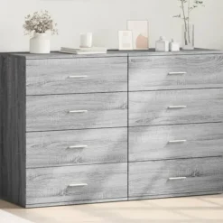 vidaXL Byråer>Skänkar 2 st grå sonoma 60x39x80 cm konstruerat trä