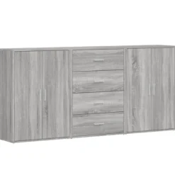 vidaXL Sideboards>Skänkar 3 st grå sonoma 60x31x84 cm konstruerat trä