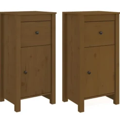 vidaXL Sideboards>Skänkar 2 st honungsbrun 40x35x80 cm massiv furu