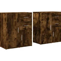 vidaXL Sideboards>Skänkar 2 st rökfärgad ek 60x31x70 cm konstruerat trä