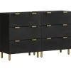 vidaXL Sideboards>Skänkar 2 st svart 60x33x75 cm konstruerat trä