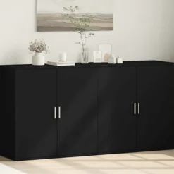 vidaXL Sideboards>Skänkar 2 st svart 79x38x80 cm konstruerat trä