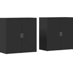 vidaXL Sideboards>Skänkar 2 st svart 79x38x80 cm konstruerat trä