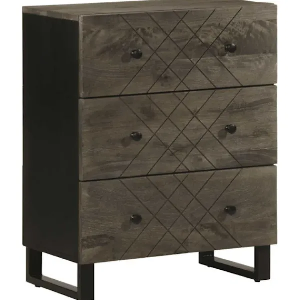 vidaXL Byråer>Skänkar 2 st svart 60x33x75 cm massivt mangoträ