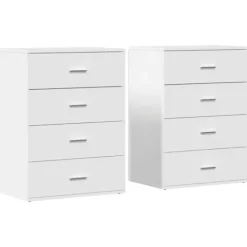 vidaXL Byråer>Skänkar 2 st vit 60x39x80 cm konstruerat trä