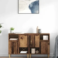 vidaXL Sideboards>Skåp 2 pcs Gammalt trä 60 x 35 x 70 cm Konstruerat trä