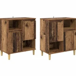 vidaXL Sideboards>Skåp 2 pcs Gammalt trä 60 x 35 x 70 cm Konstruerat trä