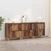 vidaXL Sideboards>Skåp 3 pcs Gammalt trä 60 x 35 x 70 cm Konstruerat trä