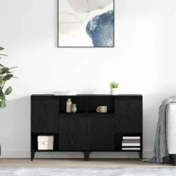 vidaXL Sideboards>Skåp 2 pcs Svart Ek 60 x 35 x 70 cm Konstruerat trä