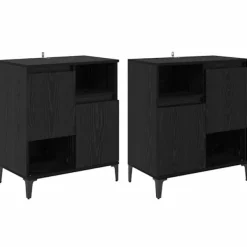 vidaXL Sideboards>Skåp 2 pcs Svart Ek 60 x 35 x 70 cm Konstruerat trä