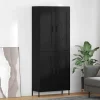 vidaXL Skåp>Skåp 2 pcs Svart Ek Konstruerat trä