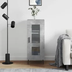 vidaXL Skåp>Skåp betonggrå 34,5x34x90 cm konstruerat trä