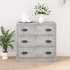 vidaXL Byråer>Skåp betonggrå 70x35,5x67,5 cm konstruerat trä
