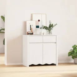 vidaXL Skåp>Skåp Drammen Vit 79 x 43 x 75.5 cm Massivt tallträ