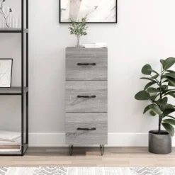 vidaXL Byråer>Skåp grå sonoma 34,5x34x90 cm konstruerat trä